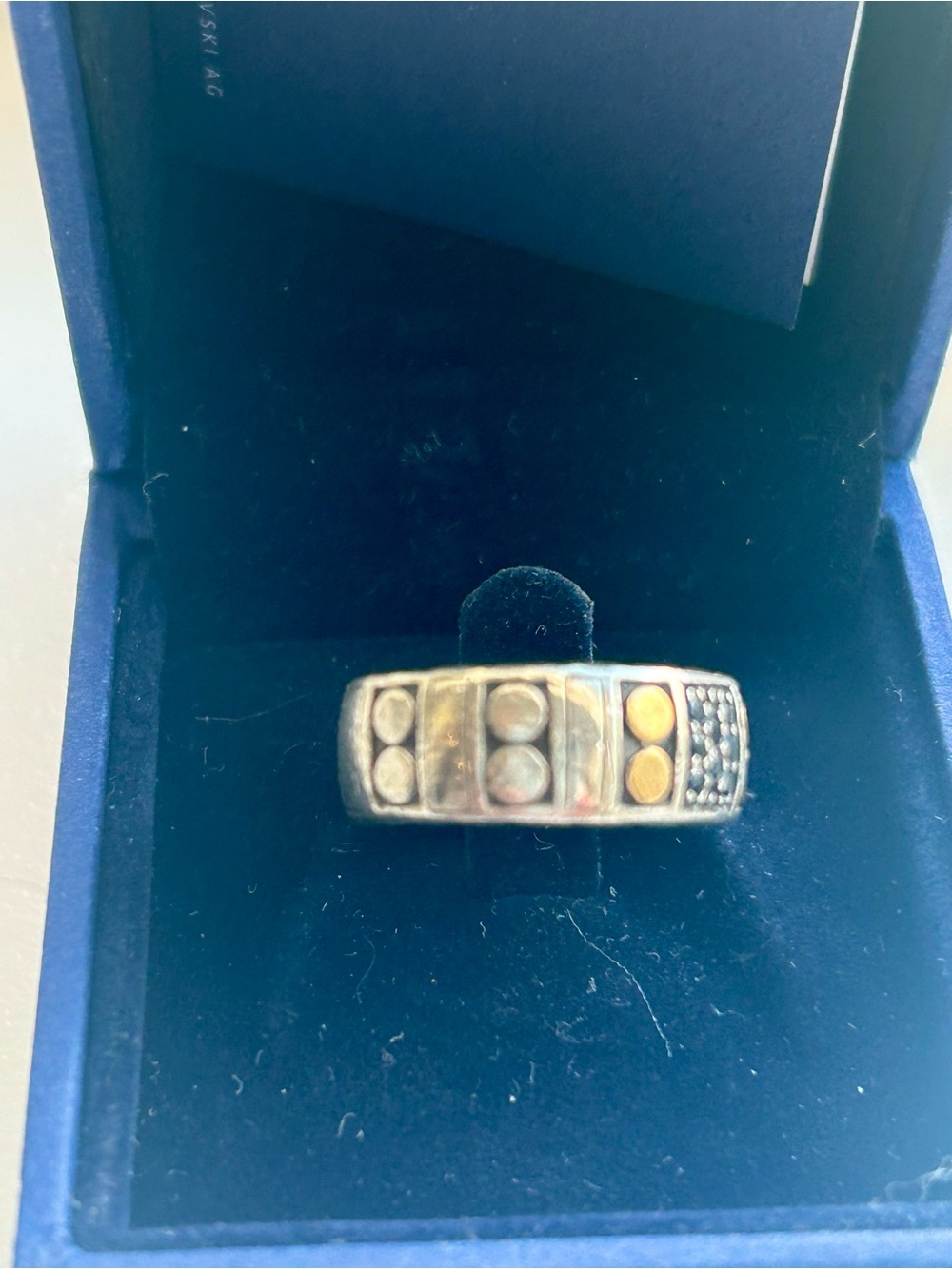 John Hardy Accent Band Ring - black diamonds , Gold & silver. Size 7 - Picture 8 of 8
